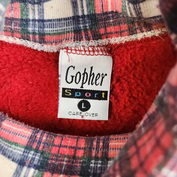 VTG Christmas Scottie Dogs Sweatshirt Large Argyle Turtleneck Sweater Grannycore - Picture 7 of 11